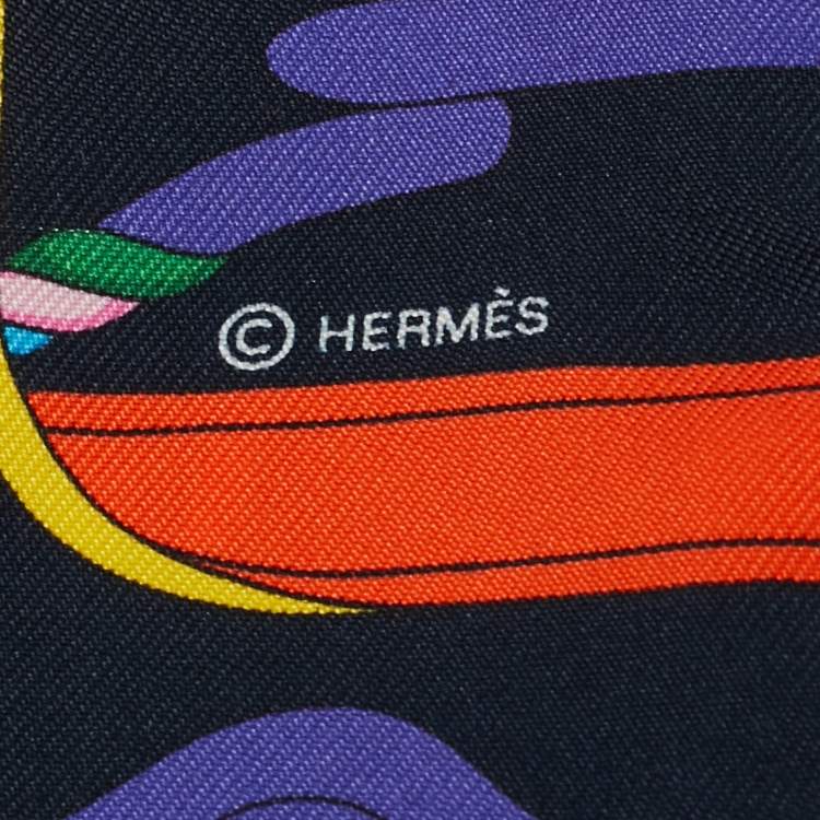 Pre Owned Hermès Blue Panoplie Equestre Silk Scarf Set