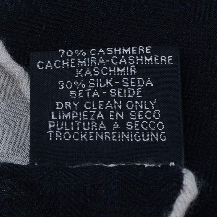 Pre Owned Hermès Noir/Naturel Cashmere Thalassa Shawl 