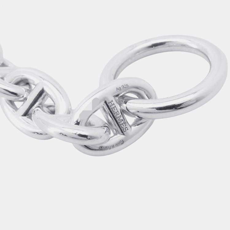 Pre Owned Hermes Chaine D'Ancre Bracelet 16 Frames Size Pm Sv925