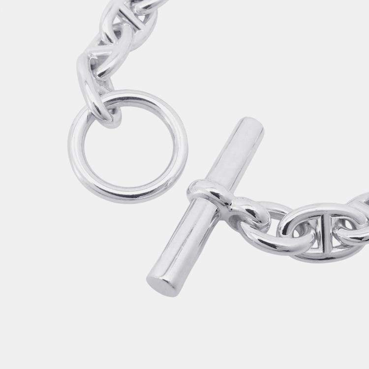 Pre Owned Hermes Chaine D'Ancre Bracelet 16 Frames Size Pm Sv925