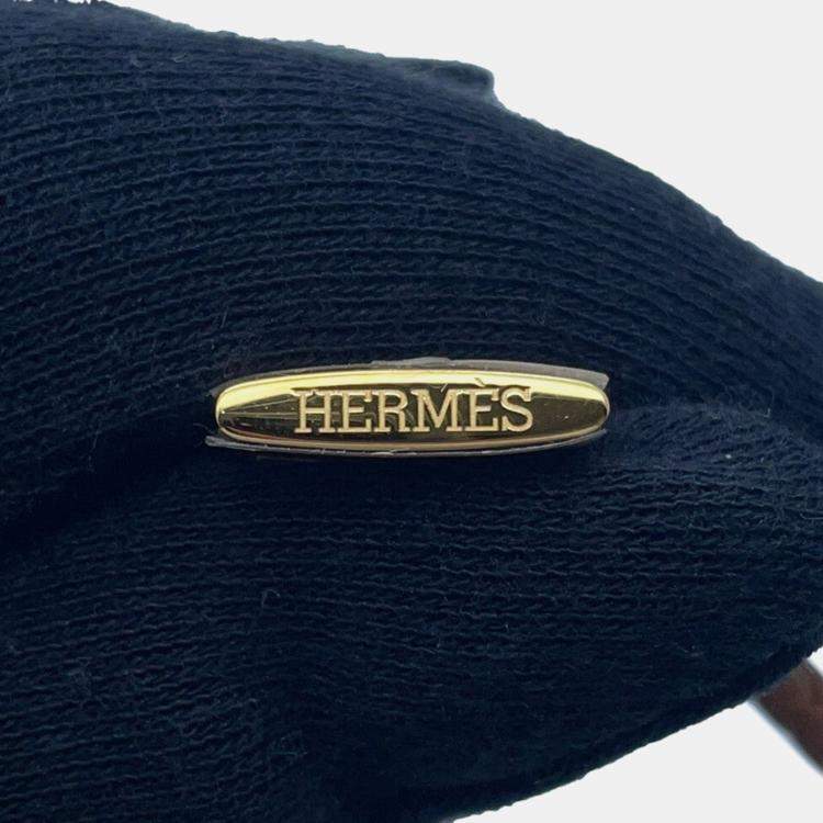 Pre Owned Hermes Etrier Bracelet Size T2 Gold Swift Leather