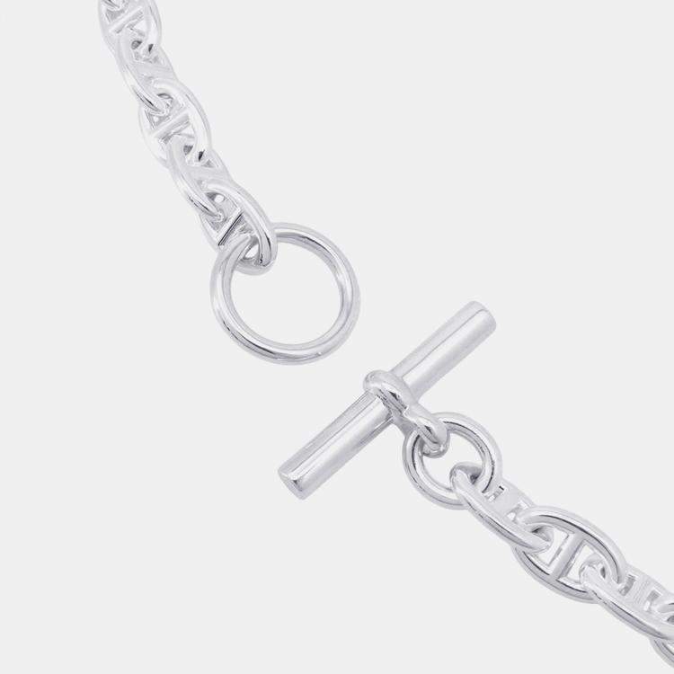 Pre Owned Hermes Chaine D'Ancre Necklace Size Pm/43 Frames Sv925