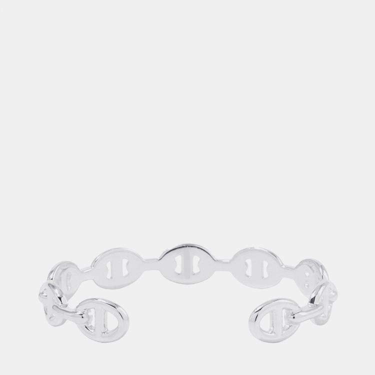 Pre Owned Hermes Chaine D'Ancre Bangle Size LG Sv925
