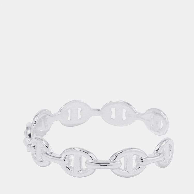 Pre Owned Hermes Chaine D'Ancre Bangle Size LG Sv925
