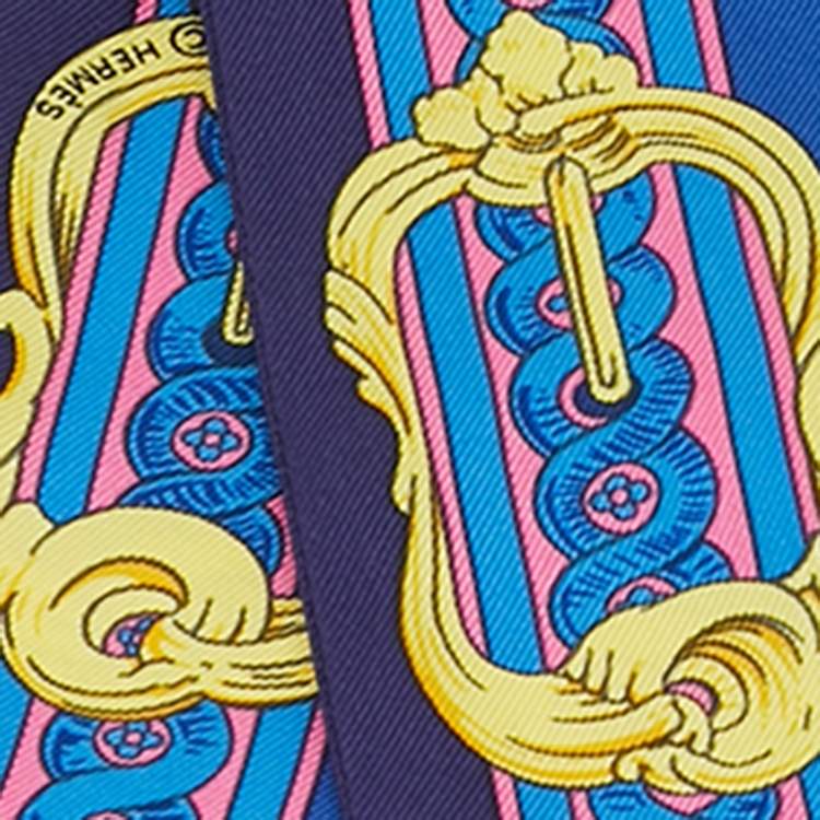 Pre Owned Hermès Blue Silk Bride De Cour Twilly