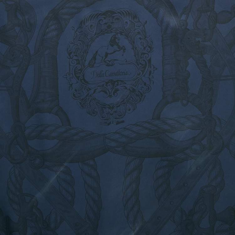 Pre Owned Hermès Blue Silk Della Cavalleria scarf