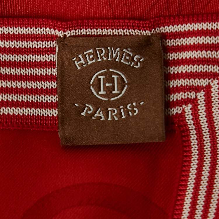 مملوكة مسبقًا Hermès Red Silk Della Cavalleria Scarf