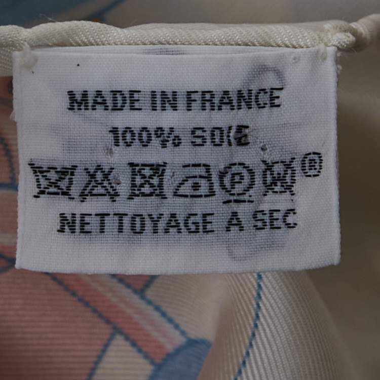 Pre Owned Hermes White Silk Cliquetis Scarf
