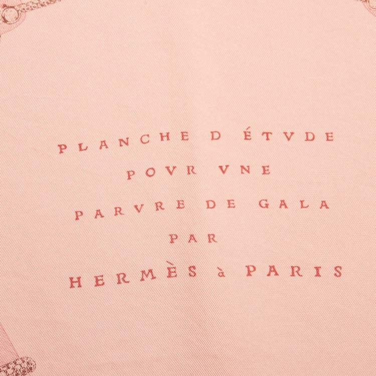 Pre Owned Hermès Pink Silk Etude Pour Une Parure de Gala Scarf