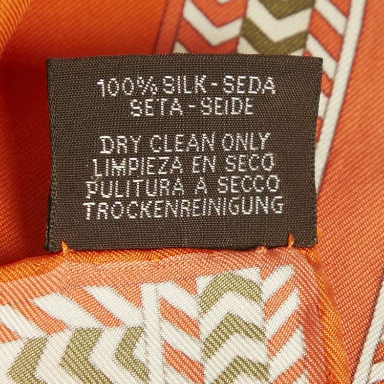 مملوكة مسبقًا Hermès Orange Silk Selle Des Steppes Scarf