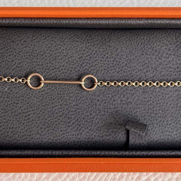 مملوكة مسبقًا Hermes Ex-Libris Bracelet Rose Gold XS Size