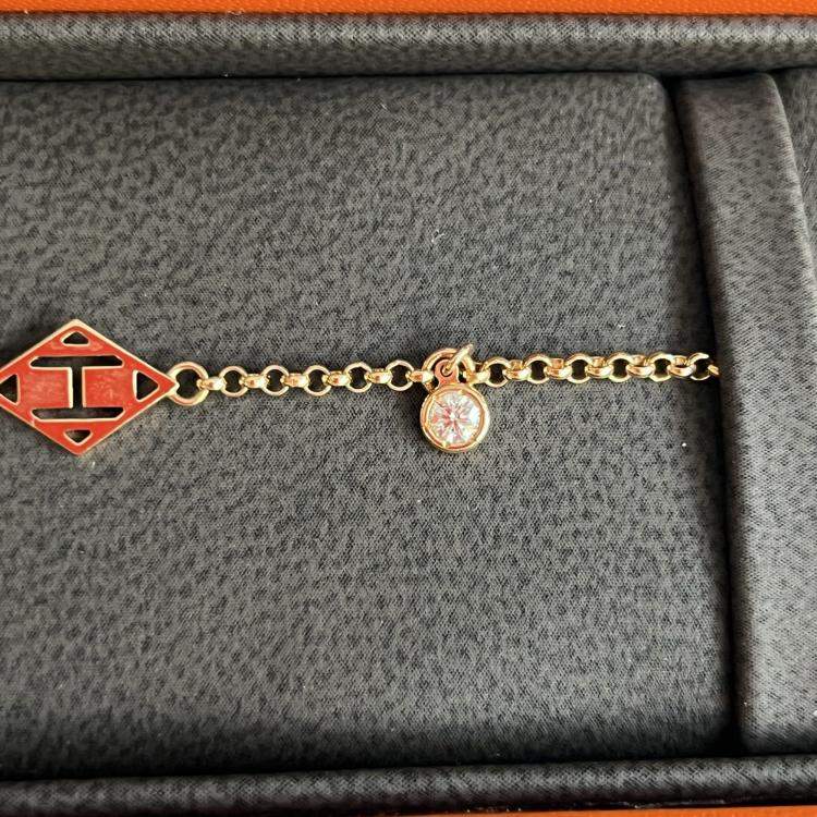 مملوكة مسبقًا Hermes Ex-Libris Bracelet Rose Gold XS Size