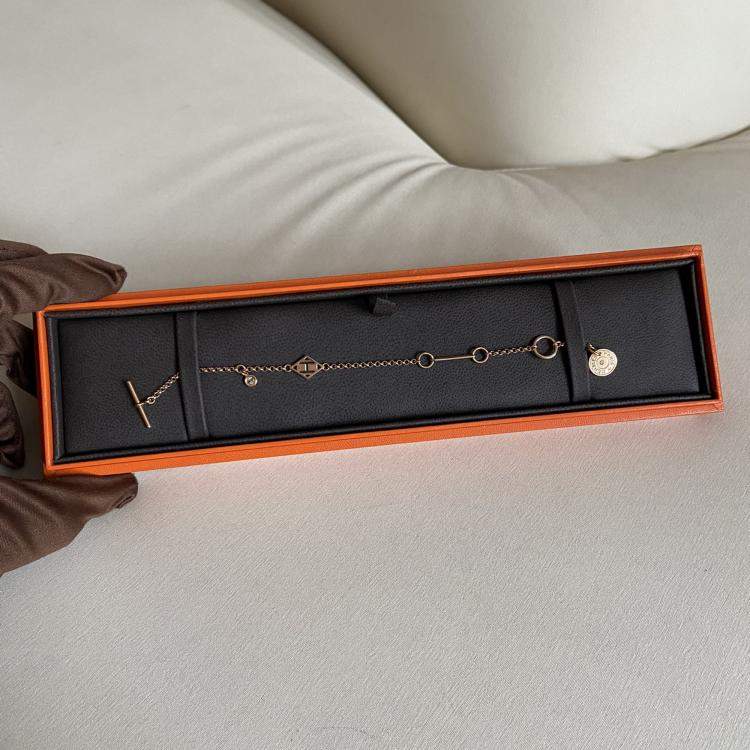 مملوكة مسبقًا Hermes Ex-Libris Bracelet Rose Gold XS Size