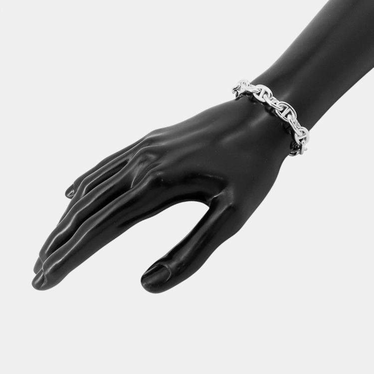 Pre Owned Hermes Chaine D'Ancre Bracelet 14 Frames Size Pm Sv925