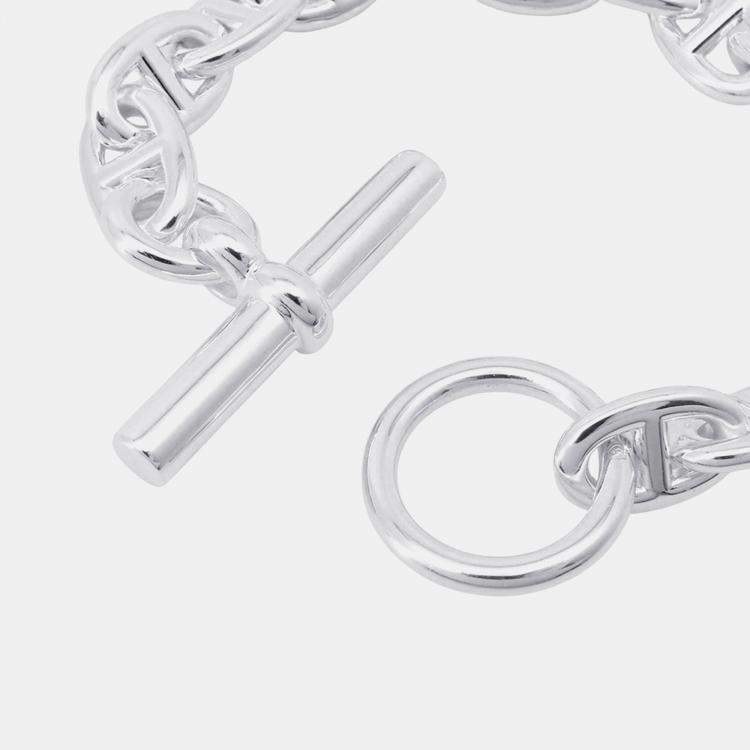 Pre Owned Hermes Chaine D'Ancre Bracelet 14 Frames Size Pm Sv925