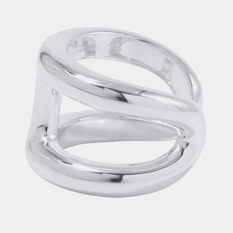 Pre Owned Hermes Osmoz Ring Size Gm EU 53 Silver 925