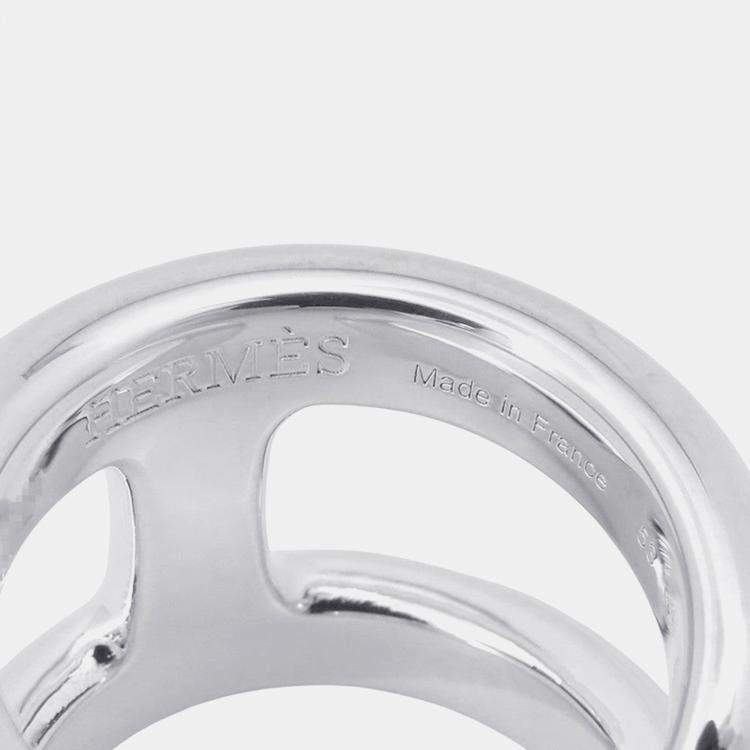 Pre Owned Hermes Osmoz Ring Size GM EU 53 Silver 925