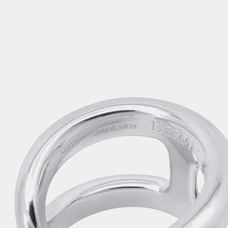 Pre Owned Hermes Osmoz Ring Size GM EU 53 Silver 925