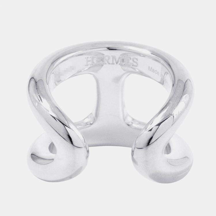 Pre Owned Hermes Osmoz Ring Size GM EU 53 Silver 925