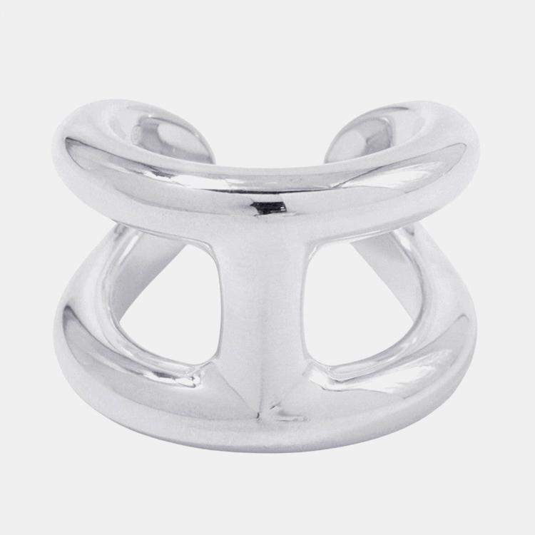 Pre Owned Hermes Osmoz Ring Size GM EU 53 Silver 925