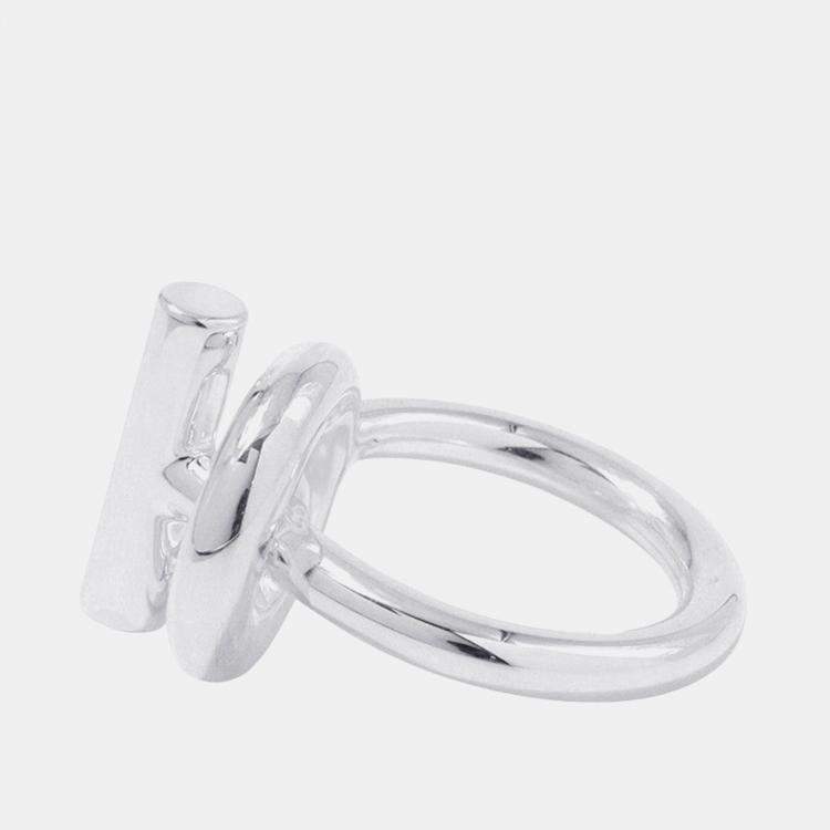 Pre Owned Hermes Echappee Silver 925 Ring MM EU 51 