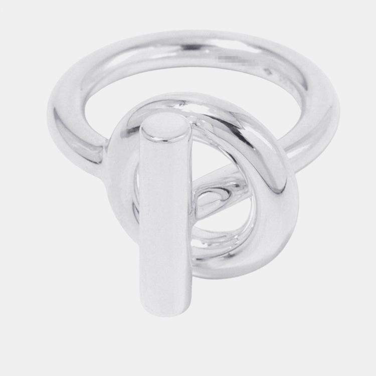 Pre Owned Hermes Echappee Silver 925 Ring MM EU 51 