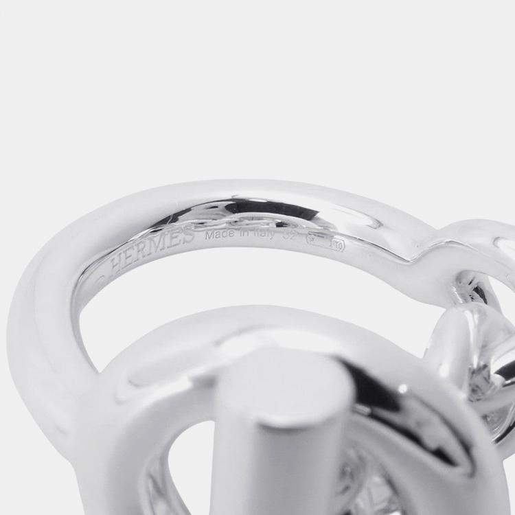 Pre Owned Hermes Croisette Silver 925 Ring Size GM EU 52