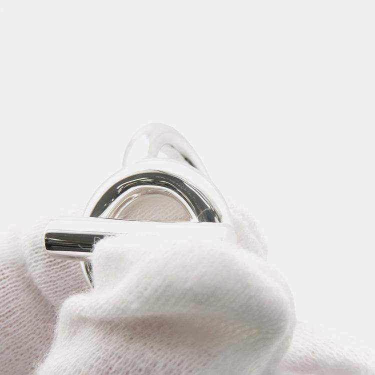 Pre Owned Hermes Croisette Silver 925 Ring Size GM EU 52