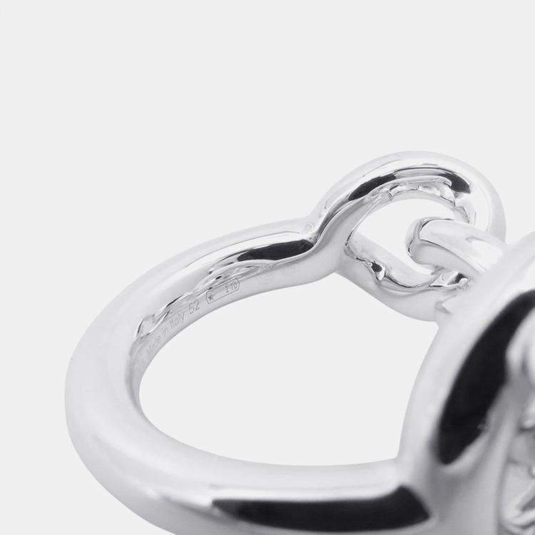 Pre Owned Hermes Croisette Silver 925 Ring Size GM EU 52