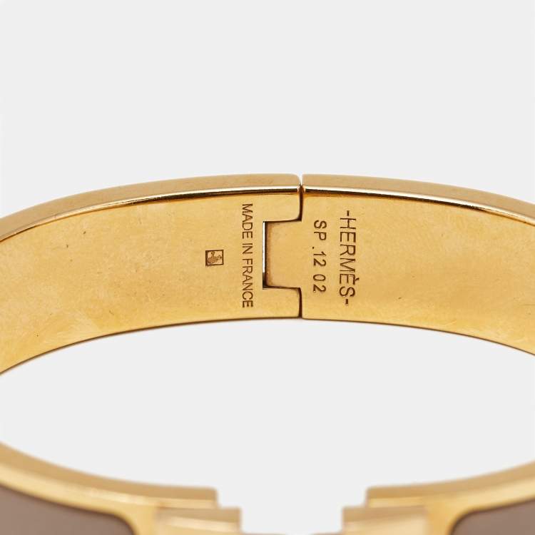 مملوكة مسبقًا Hermes Clic H Enamel Gold Plated Bracelet
