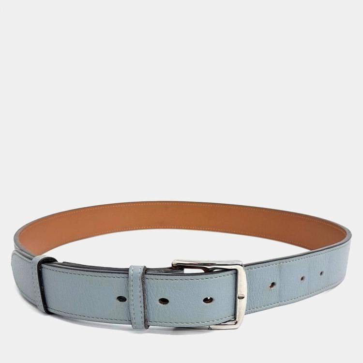 Pre Owned Hermes Blue Leather Belt
