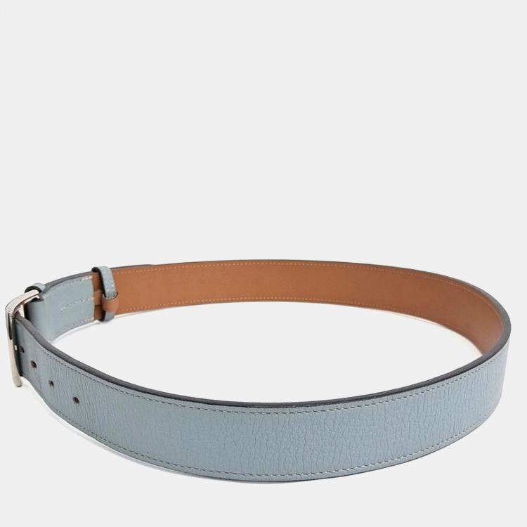 Pre Owned Hermes Blue Leather Belt