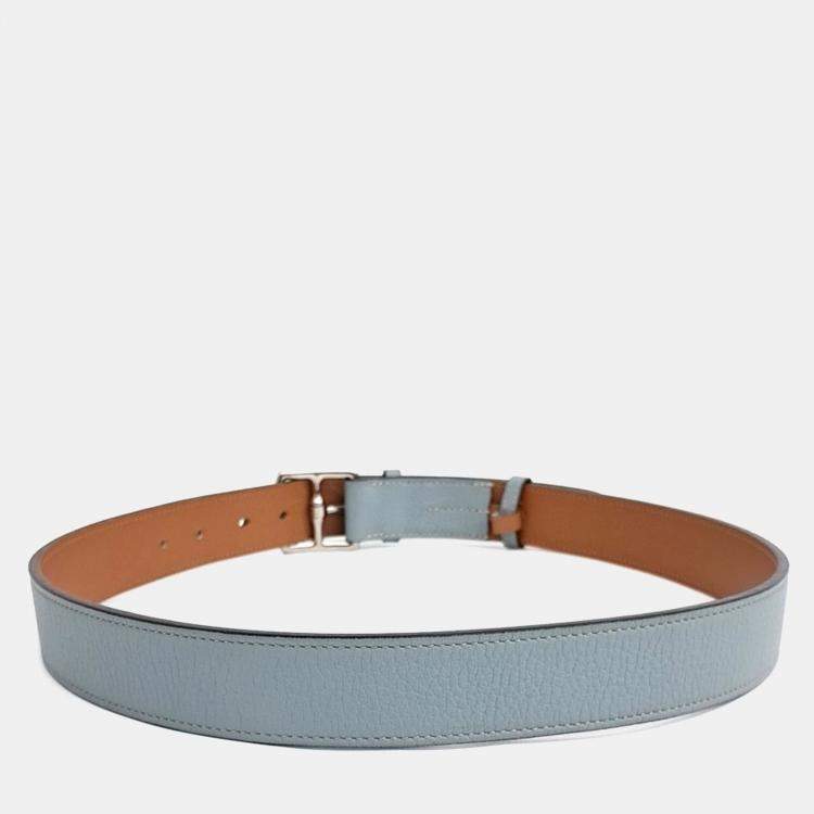 Pre Owned Hermes Blue Leather Belt