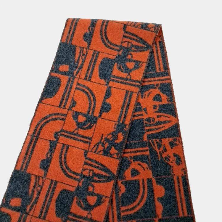 مملوكة مسبقًا Hermes Grey, Orange Cashmere Muffler