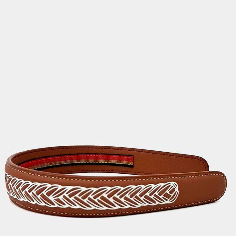 Pre Owned Hermes Brown Leather Hairband
