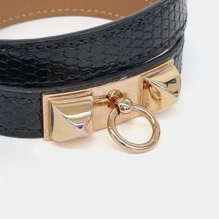 Pre Owned Hermes Lizard Double Reval Bracelet