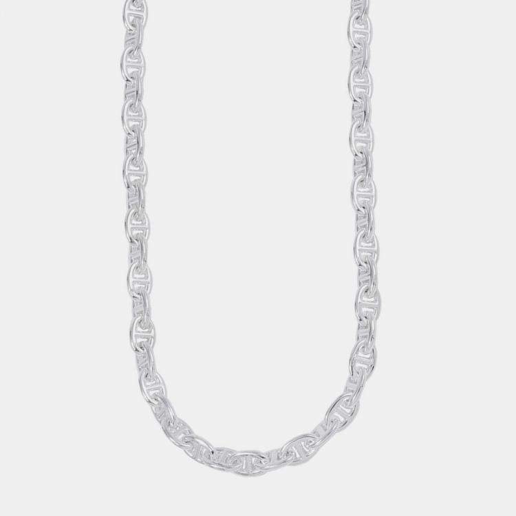 Pre Owned Hermes Chaine D'Ancre Necklace Pm 43 Links Size Pm Sv925