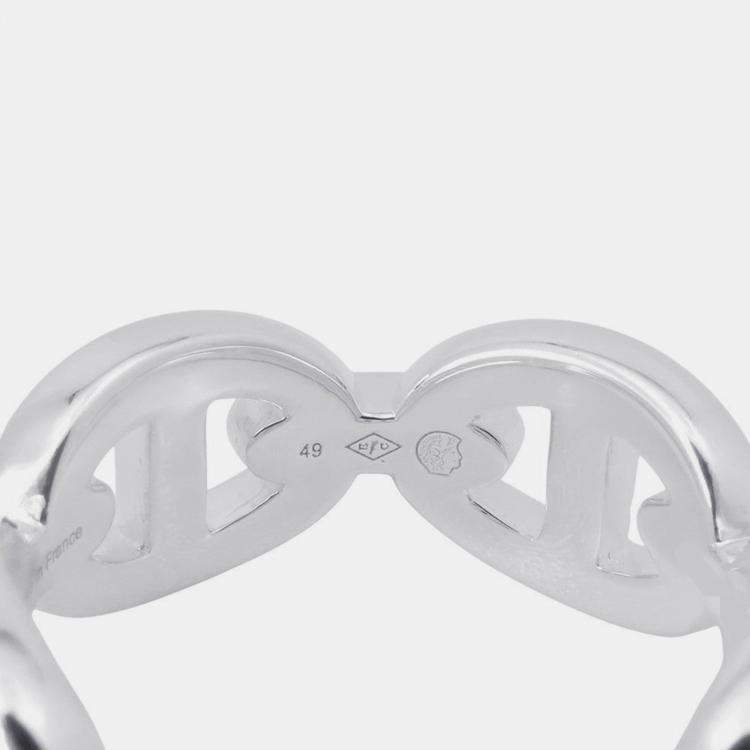 Pre Owned Hermes Chaine D'Ancre Anchene Ring Size Pm/49/#9 Sv925