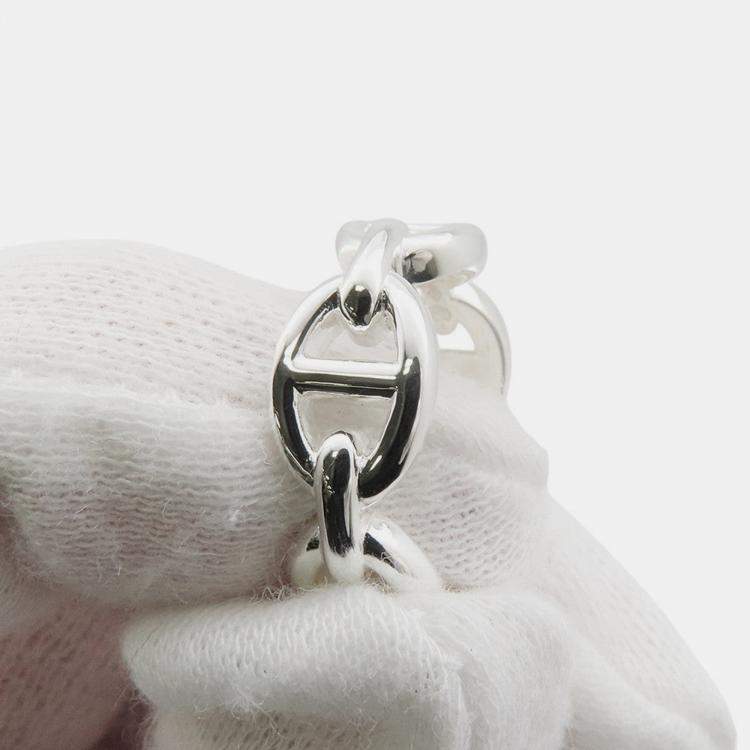 Pre Owned Hermes Chaine D'Ancre Anchene Ring Size Pm/49/#9 Sv925
