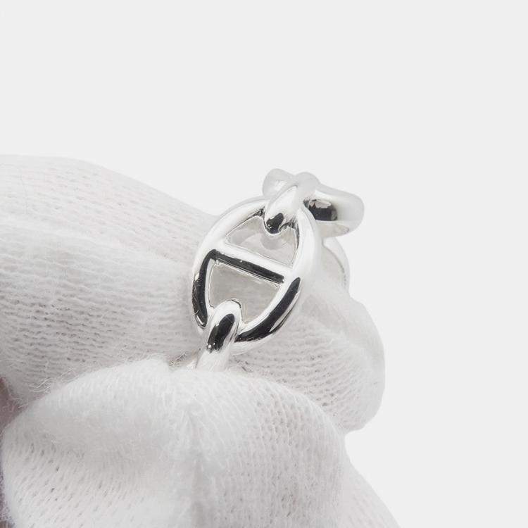 Pre Owned Hermes Chaine D'Ancre Anchene Ring Size Pm/49/#9 Sv925