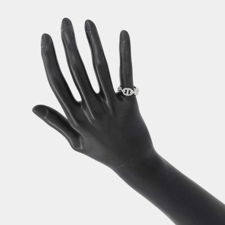 Pre Owned Hermes Chaine D'Ancre Anchene Ring Size Pm/49/#9 Sv925
