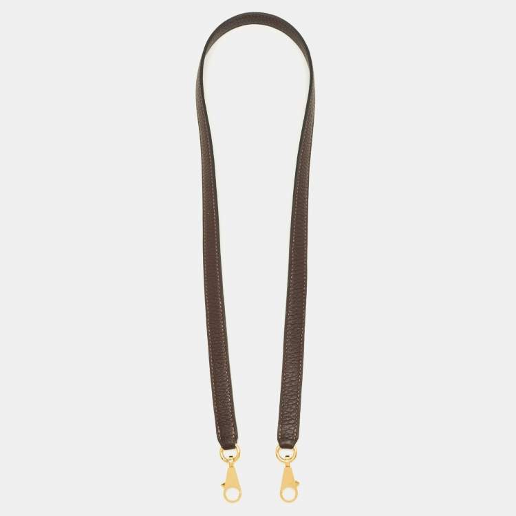 Pre Owned Hermes Bag Shoulder Strap Moka Clemence Leather