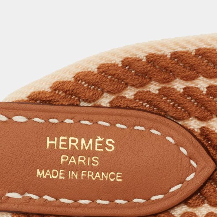 مملوكة مسبقًا حزام حقيبة هرميز سانغ كورداج جديدة من القماش بالل ون العاجي/ الذهبي