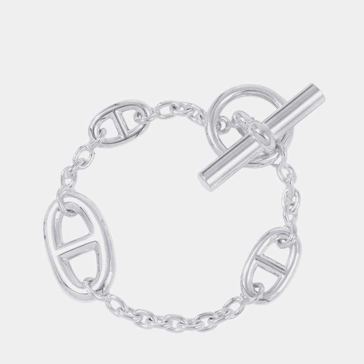 Pre Owned Hermes Chaine D'Ancre Farandole Bracelet Size Xs Sv925