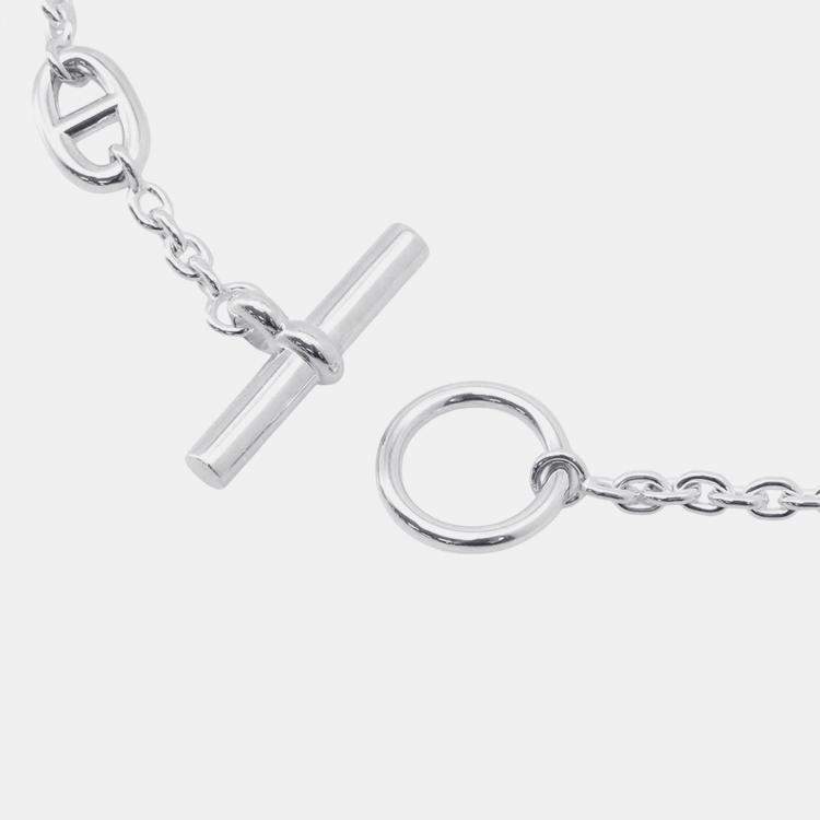 Pre Owned Hermes Chaine D'Ancre Sv925 Farandole Necklace Size 63" 