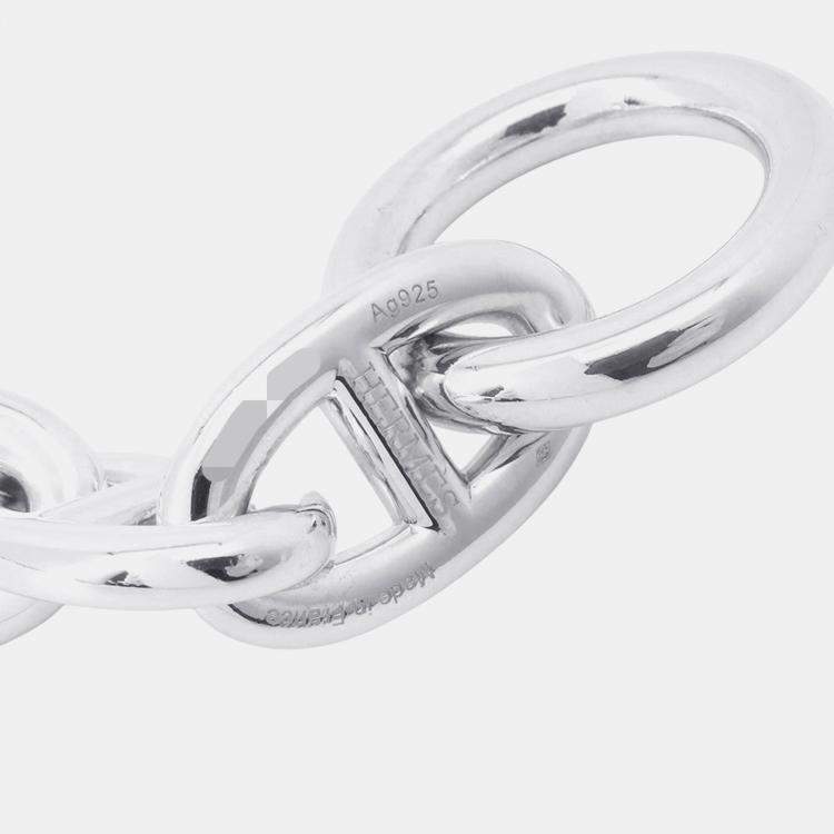 Pre Owned Hermes Chaine D'Ancre Bracelet 10 Frames Size Tgm Sv925