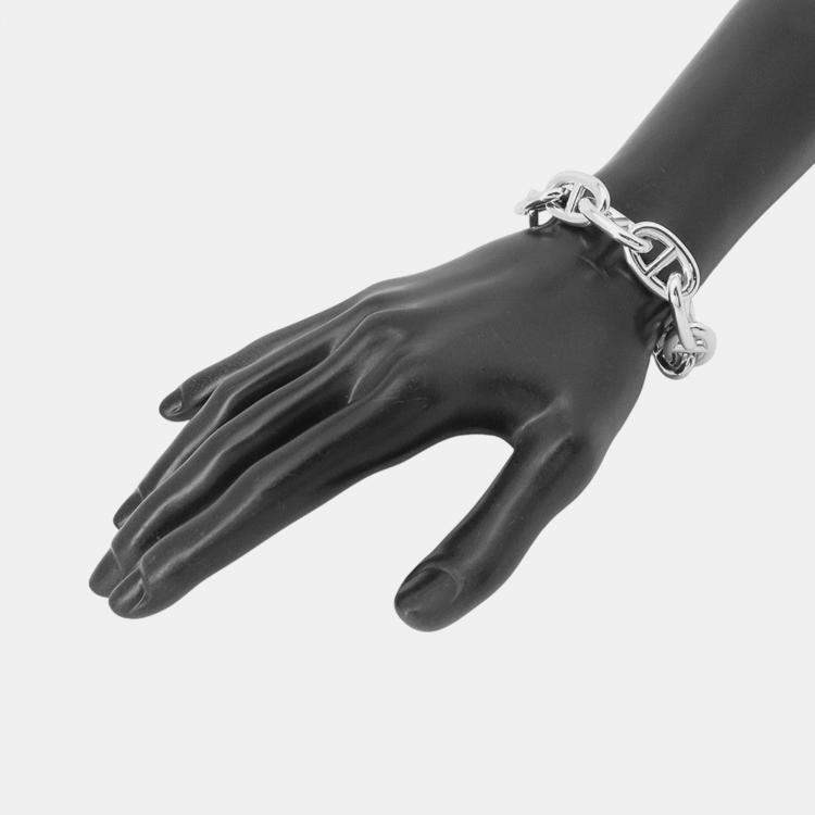 Pre Owned Hermes Chaine D'Ancre Bracelet 10 Frames Size Tgm Sv925