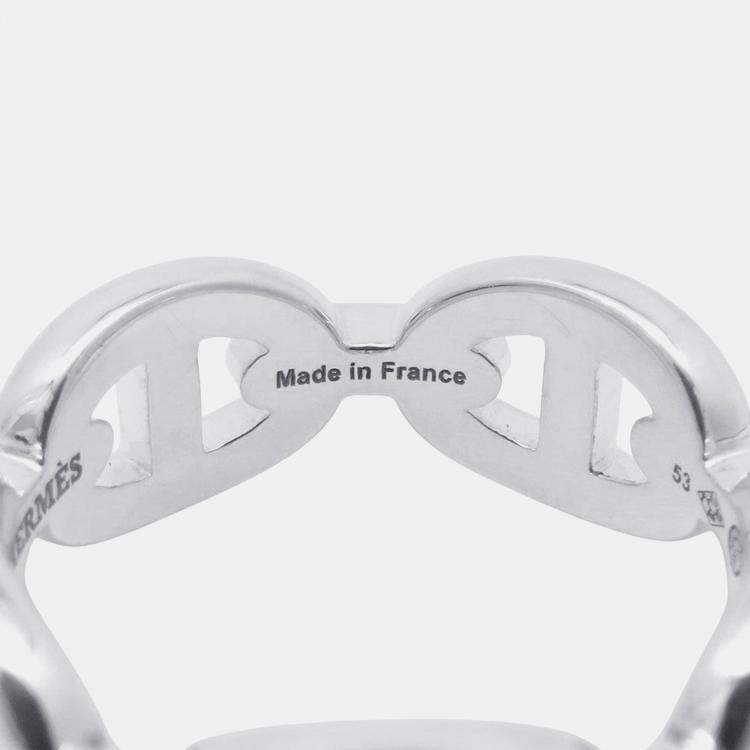 Pre Owned Hermes Chaine D'Ancre Anchene Ring Size Pm/53 Sv925