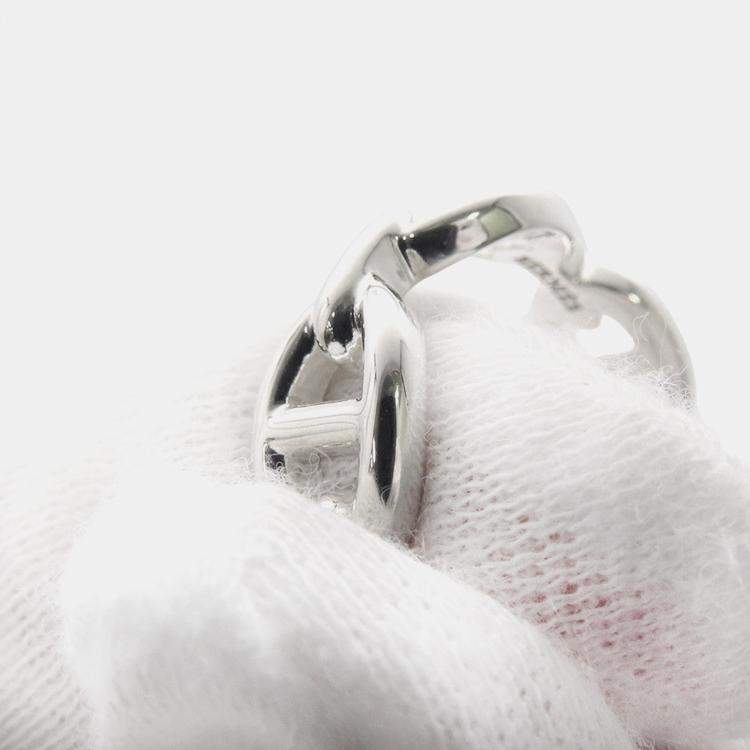 Pre Owned Hermes Chaine D'Ancre Anchene Ring Size Pm/53 Sv925