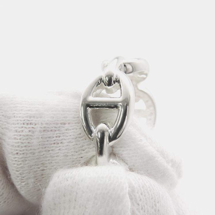 Pre Owned Hermes Chaine D'Ancre Anchene Ring Size Pm/53 Sv925